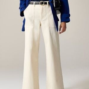 NWT J.CREW Camp Pocket Wide Leg Ivory Jean 31